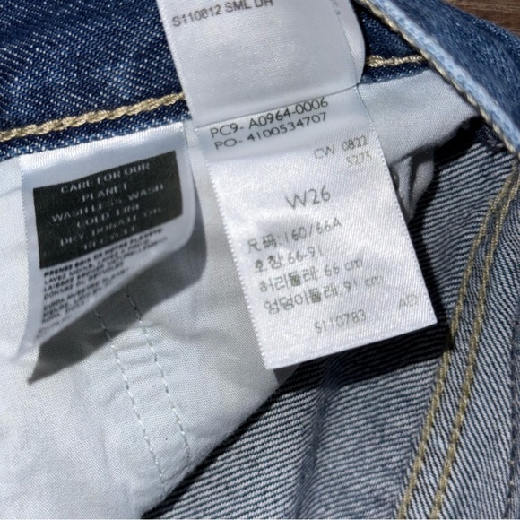 Levi’s Low Pro Straight Leg Jeans Baggy 90s Mid Rise Blue Ripped Torn - Picture 7 of 11